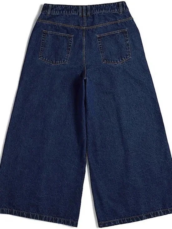 Adidas x Ivy Park Beyoncé Denim Wide-Leg Snap Cargo Pants - Size XS - Picture 2 of 7